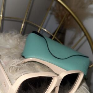 Loewe Cream Sunglasses with Aqua Case